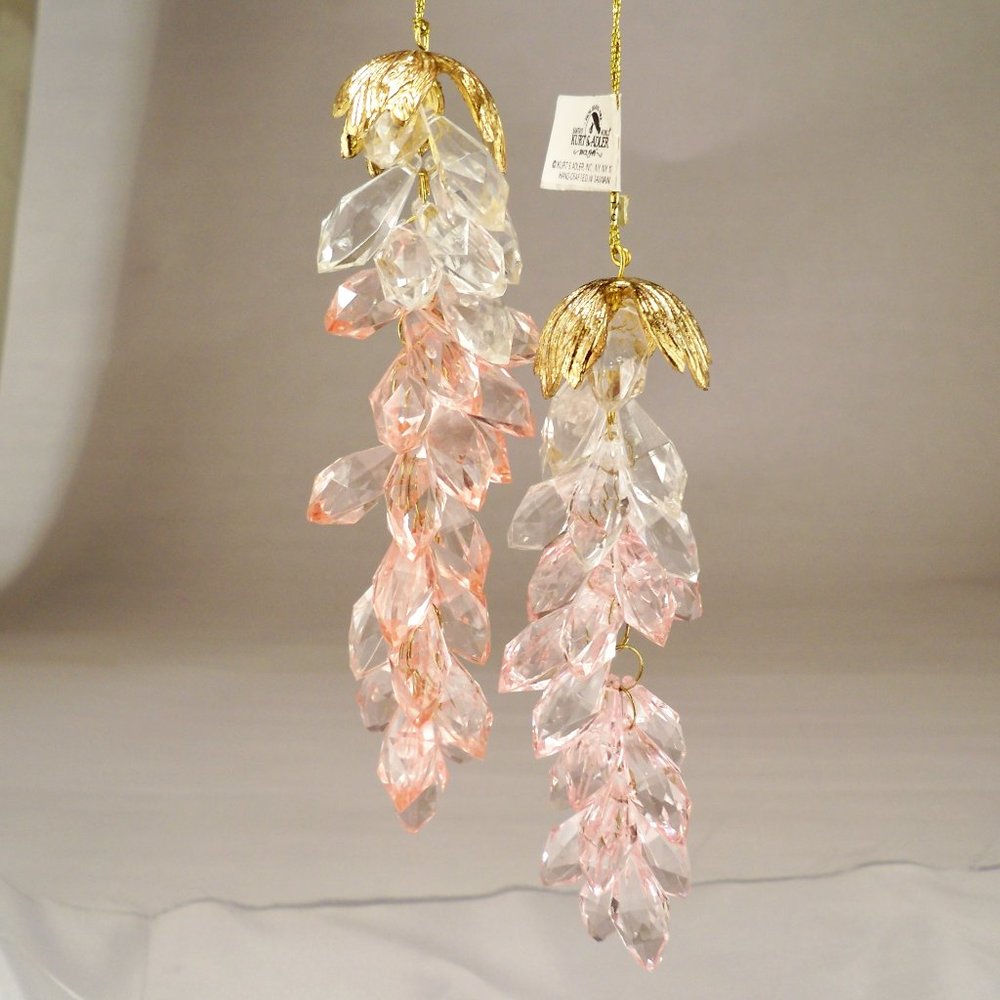 NEW Universal Studios, Kurt S. Adler, 2 Lite Pink* & Clear, Gold Leafs